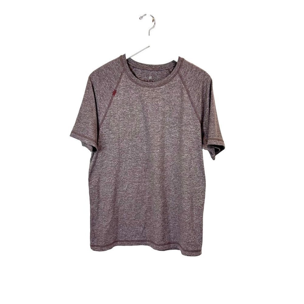 Rhone Rein Top Mens Large Brown/Grey Short Sleeve Heather Stretch Performance - Picture 2 of 6
